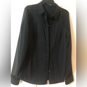 Express black blouse transparent long sleeve. Size Small